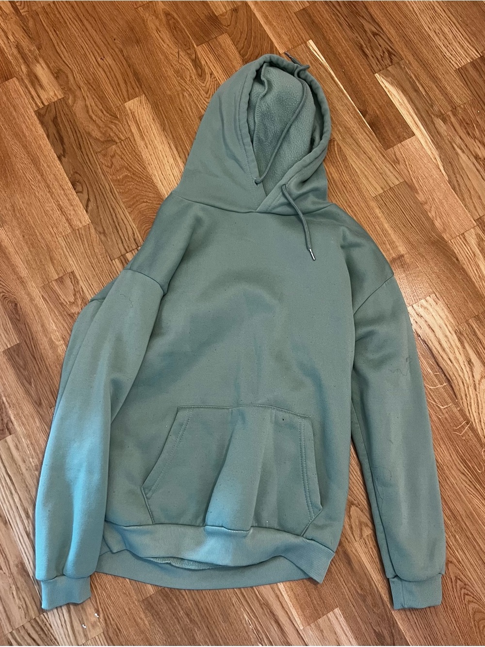 Men's Sage Green Hooded Pullover Sweatshirt
